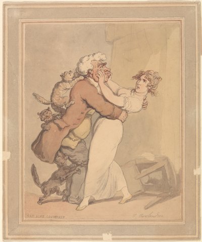 Kat-achtige Hofmakerij door Thomas Rowlandson